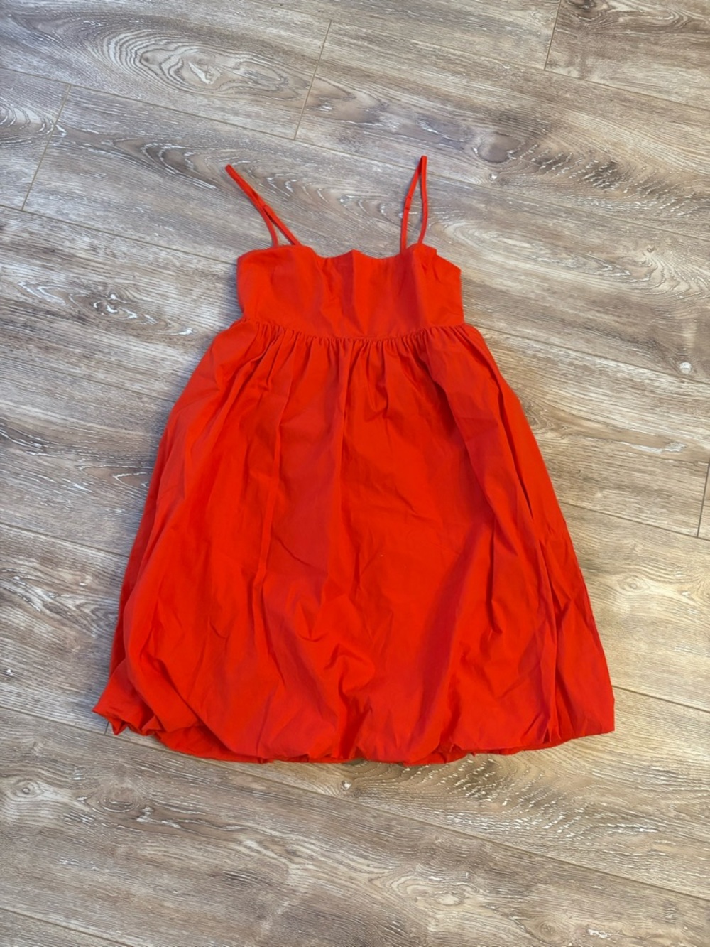 Aritzia Red Spaghetti-Strap Bubble Mini Dress